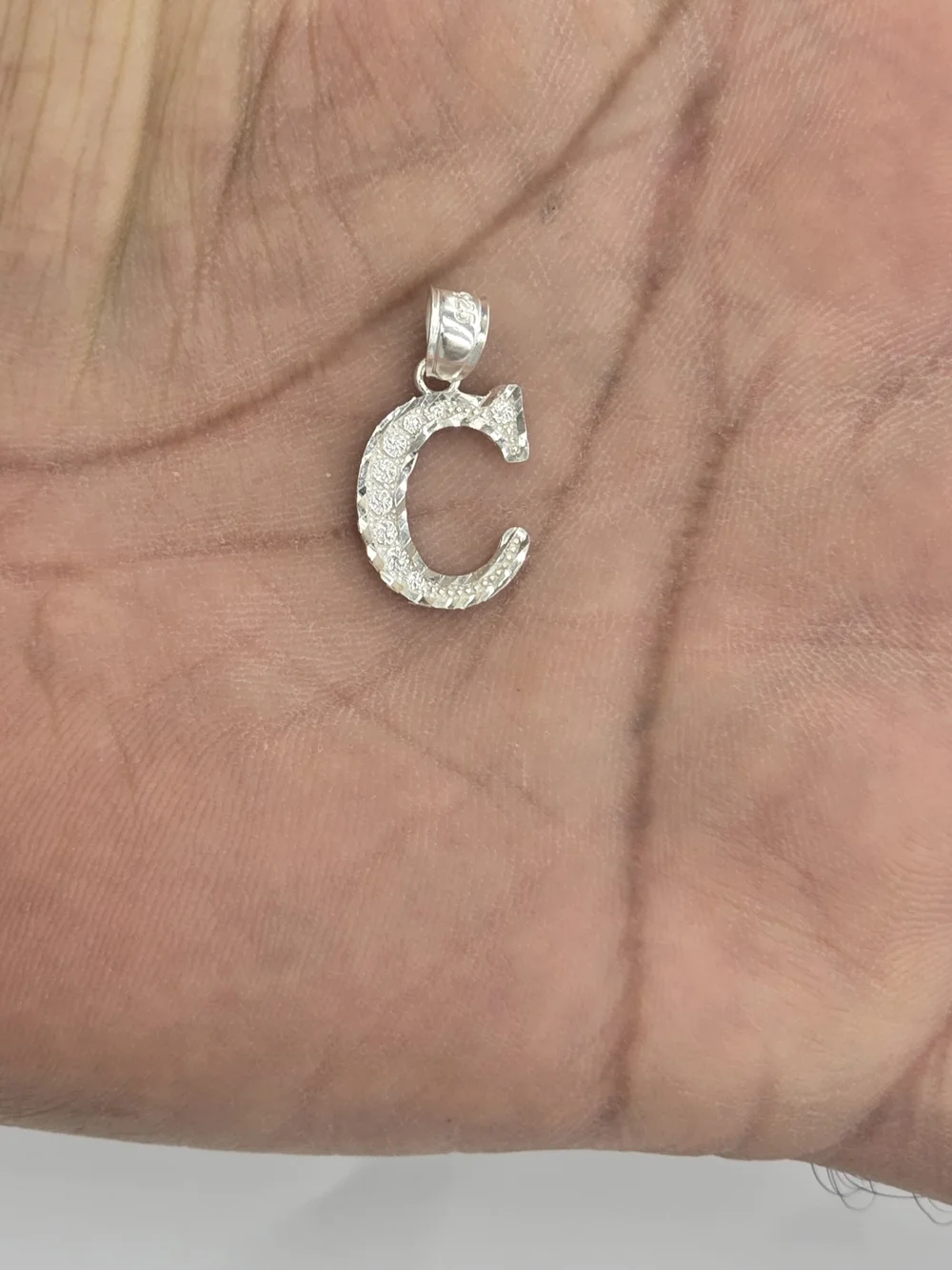 925 Sterling Silver Letter C Pendant